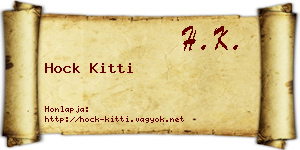 Hock Kitti névjegykártya